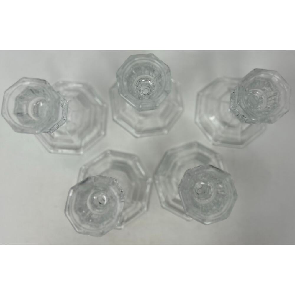 Five‎ Clear Candleholders 4" Tall